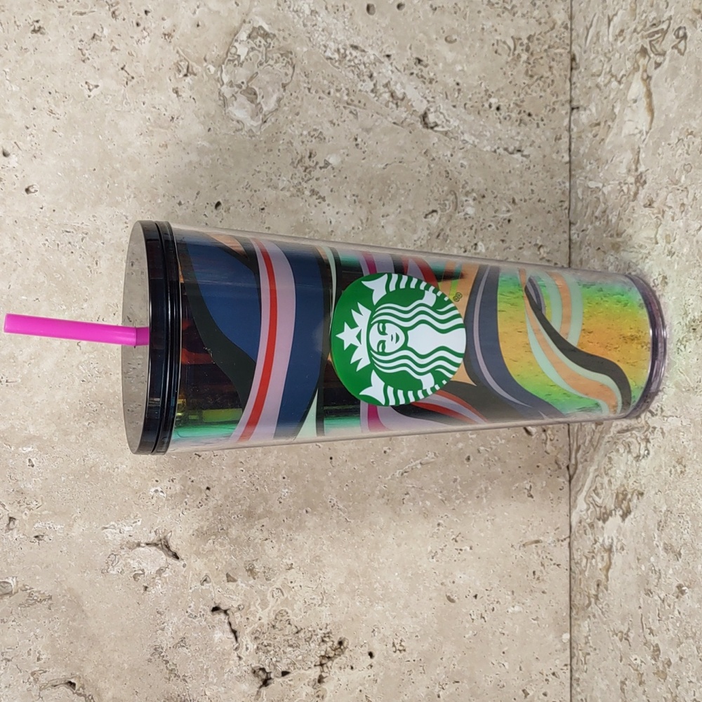 Starbucks 2021 Christmas Swirl Ribbon 24oz Acrylic Tumbler